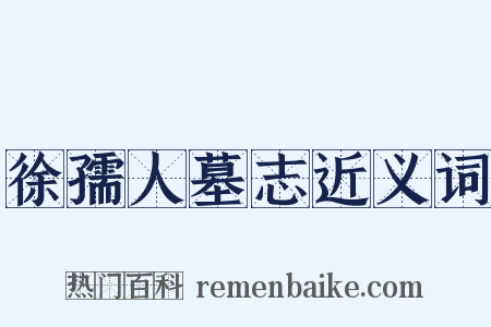 徐孺人墓志近义词是什么意思的图片